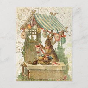 Festiva Postal del conejito de pascua del vintage