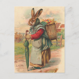Festiva Postal del conejito de pascua del vintage