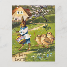 Festiva Postal del conejito de pascua del vintage