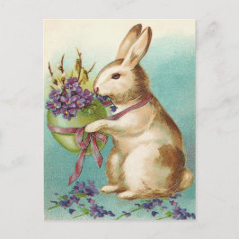 Festiva Postal del conejito de pascua del vintage