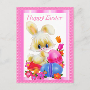 Festiva postal del conejo de Pascua