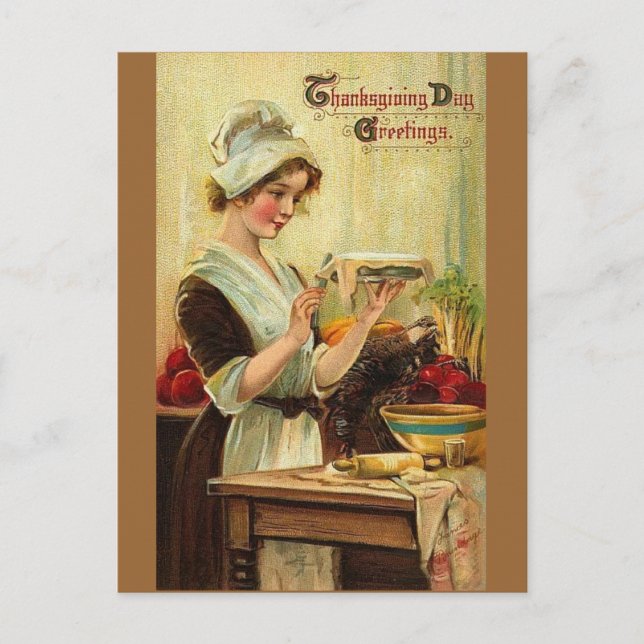 Festiva Postal del Día de Acción de Gracias (Anverso)
