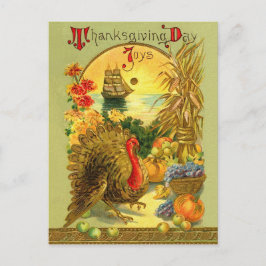 Festiva Postal del día de la acción de gracias del vintage