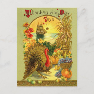 Festiva Postal del día de la acción de gracias del vintage