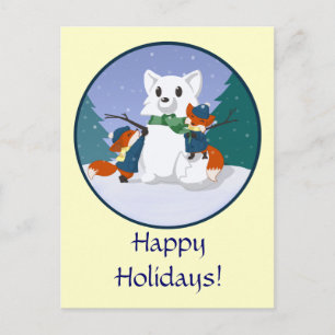 Festiva Postal del día de la nieve de Kitsune