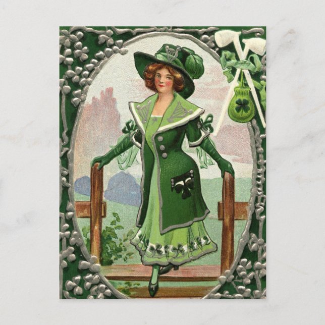 Festiva postal del Día de San Patricio (Anverso)