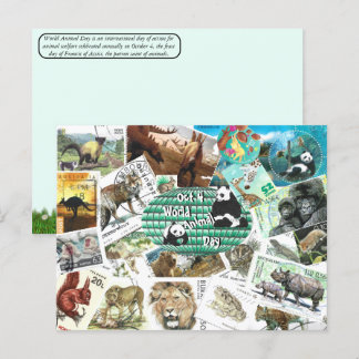Festiva Postal del Día Mundial de los Animales con estampi