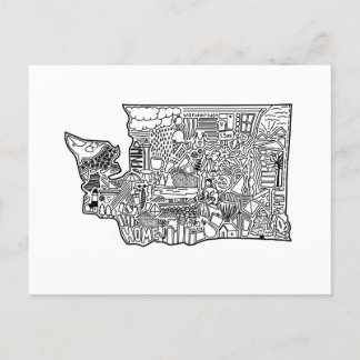 Festiva Postal del Doodle del Estado de Washington