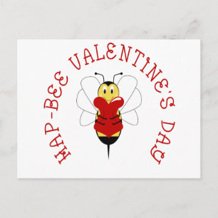 Festiva postal del el día de San Valentín de la Hap-abeja