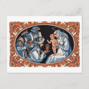 Festiva Postal del navidad: Maria, Jesús y pastores
