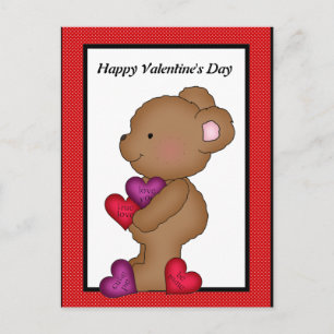 Festiva Postal del oso del el día de San Valentín