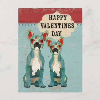 Festiva Postal Día de San Valentín de Bulldoges de Francia