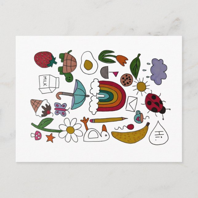 Festiva Postal divertida de objetos aleatorios (Anverso)