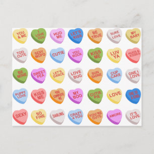 Festiva Postal El día de San Valentín Candy Hearts