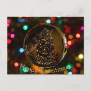 Festiva Postal estándar color marrón feliz Navidades