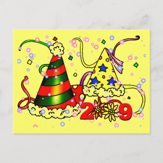 Festiva Postal feliz año nuevo (Anverso)