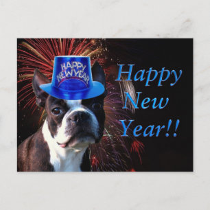 Festiva Postal feliz Año Nuevo Boston terribles