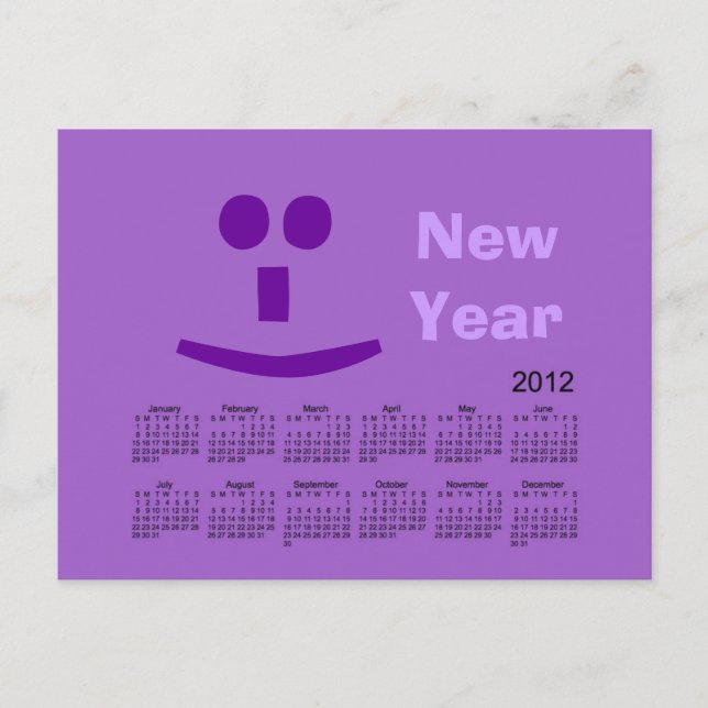 Festiva Postal feliz calendario de Año Nuevo 2012 (Anverso)