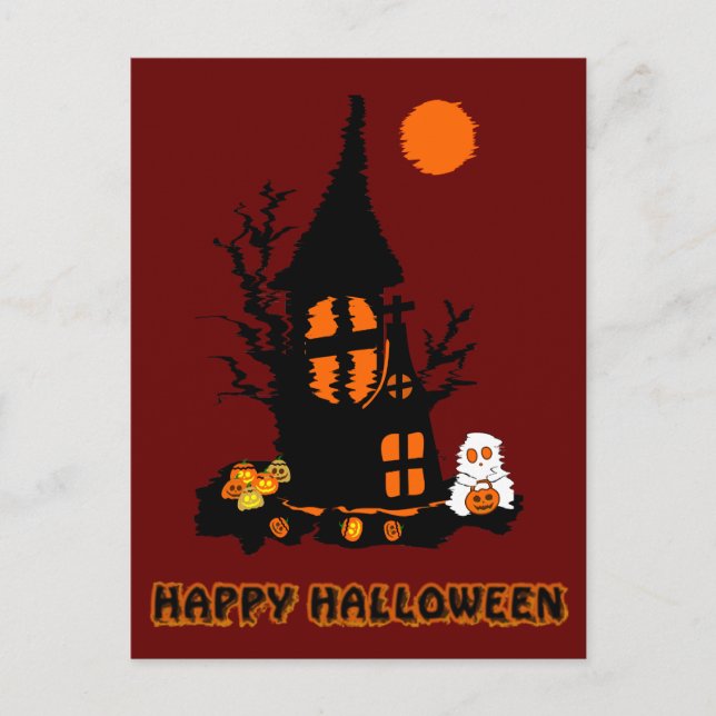 Festiva Postal feliz de Halloween (Anverso)