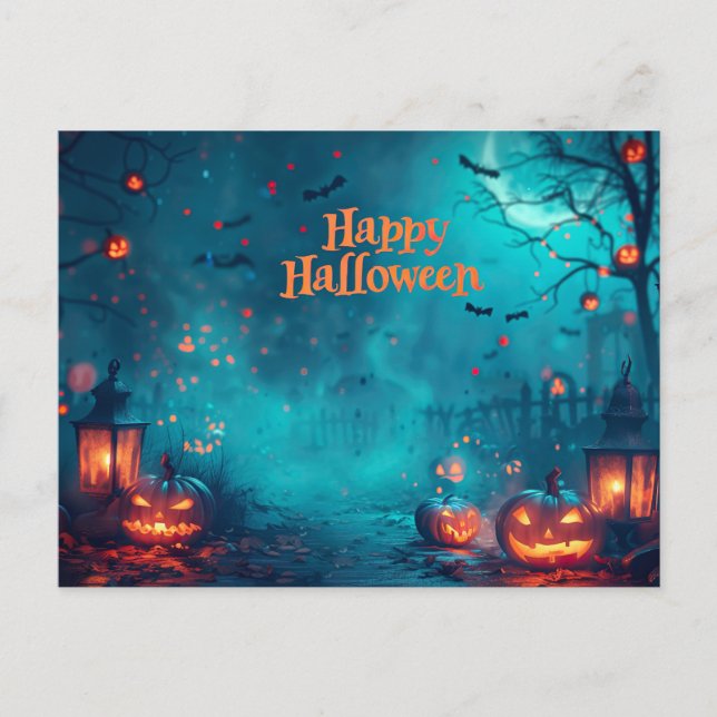 Festiva Postal feliz de Halloween (Anverso)