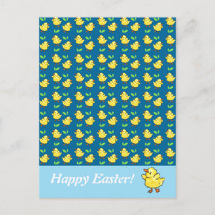 Festiva Postal feliz de Pascua de los pequeños patos