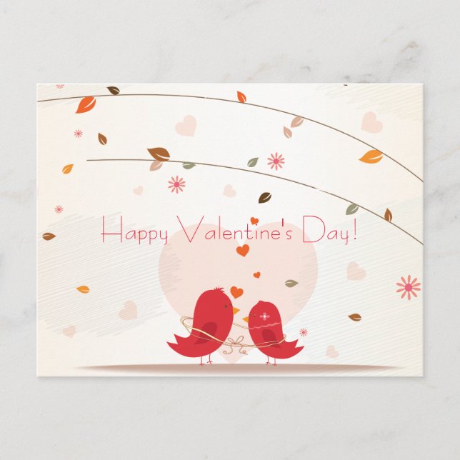 Festiva Postal feliz del día de San Valentín de dos (Anverso)