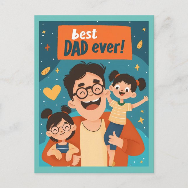 Festiva Postal feliz día del padre (Anverso)