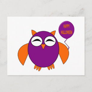 Festiva Postal feliz Fiesta Owl de Halloween