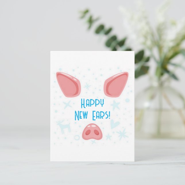 Festiva Postal feliz para las nuevas orejas (Anverso de pie)