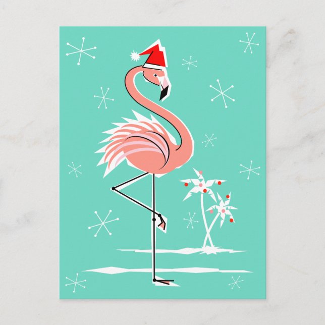Festiva Postal Flamingo navidades (Anverso)