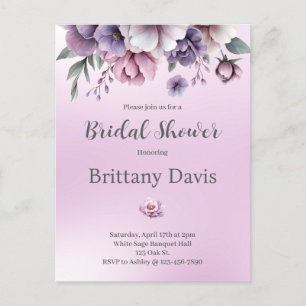 Festiva Postal floral de color de agua de ducha de novia L