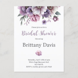 Festiva Postal floral de color de agua de ducha de novia L