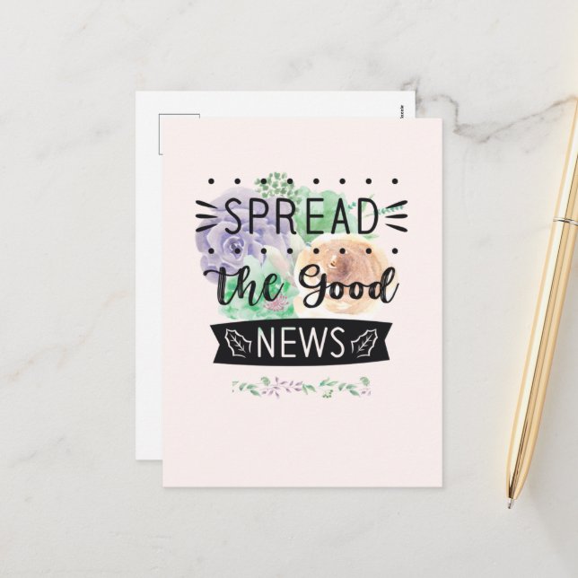 Festiva Postal floral en blanco (Anverso/Reverso In Situ)