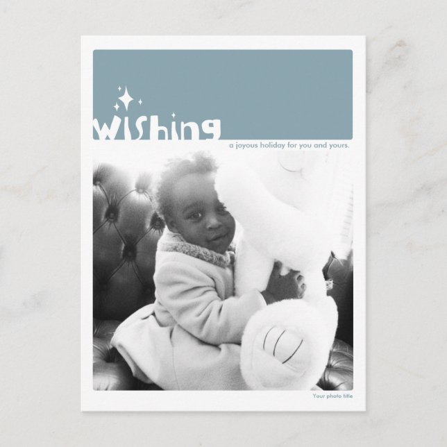 Festiva Postal fotográfica de "Deseos" de vacaciones (Anverso)