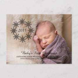 Festiva Postal fotográfica de Ebony Snowflake Wreath