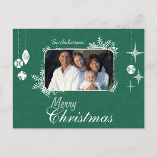 Festiva Postal fotográfica de familia de Navidades verdes