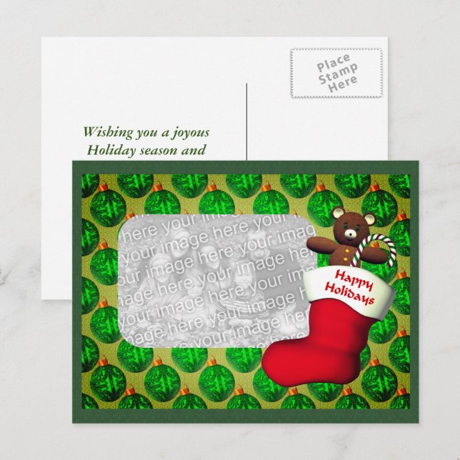 Festiva Postal fotográfica de feriado de Navidades en rese (Anverso / Reverso)