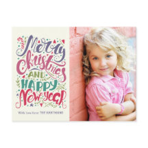 Postal fotográfica de feriado de tipografía sensac