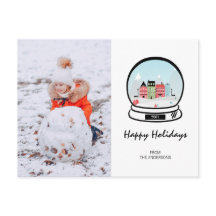 Postal fotográfica de feriado del Globe de la niev