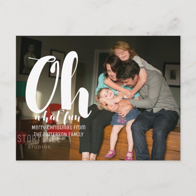 Festiva Postal fotográfica de White Oh Qué Divertida (Anverso)