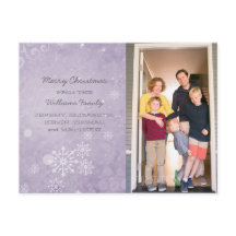 Postal fotográfica Purple Snowflake Swirls