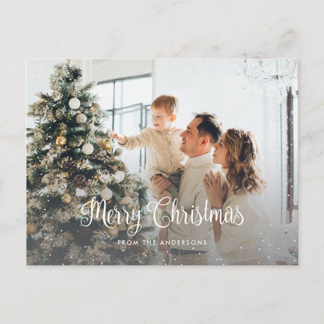 Festiva Postal fotográfica Snow Merry Christmas 2 (Anverso)