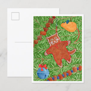 Festiva postal GINGERBREAD KITTY