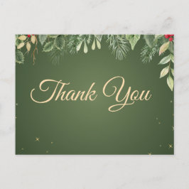 Festiva Postal Green Thank You Navidades