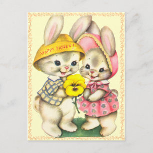 Festiva Postal linda de los niños de los conejitos de