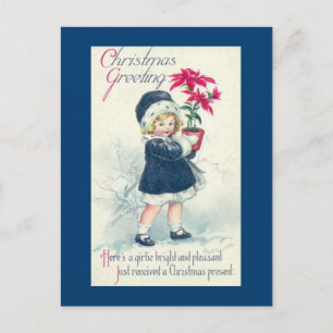 Festiva Postal navideña de época de Chica victoriano