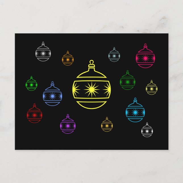 Festiva postal - Ornamentos de vacaciones (Anverso)