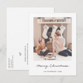 Festiva Postal personalizada de fotos navideñas de merry