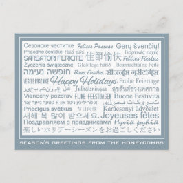 Festiva Postal personalizado políglota "Happy Holidays"