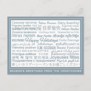 Festiva Postal personalizado políglota "Happy Holidays"